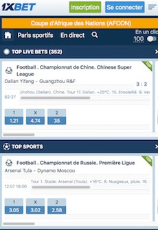liste mobile paris 1xbet