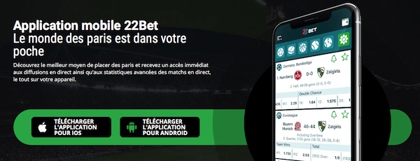 app 22bet pour android iOS