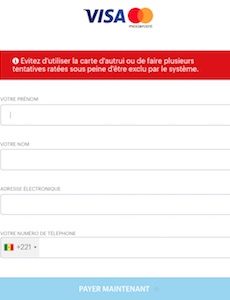paiement methode visa 1xbet