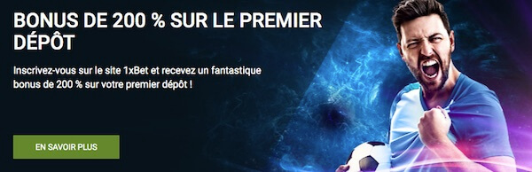 bonus 200% jusqu'à 100 euros 1xbet