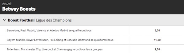 ligue des champions paris betway