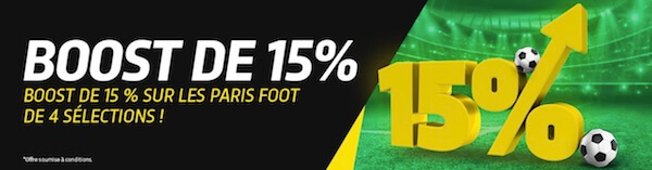 boost de 15% avec premier bet promo