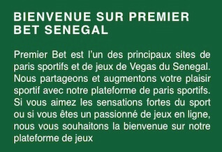 senegal premier bet enregistrement