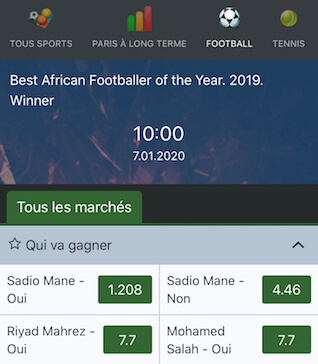 favori meilleur joueur foot afrique 2019 