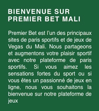 s'inscrire sur premier bet au mali