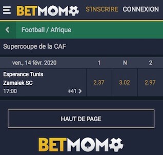 meilleures cotes caf super cup