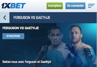 pari remboursé 1xbet ferguson gaethje