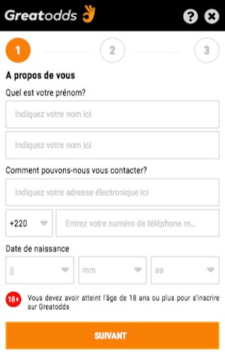 créer un compte sur greatodds