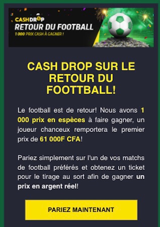 cagnotte 61,000 FCFA premierbet