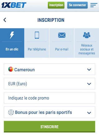 inscription 1xbet afrique