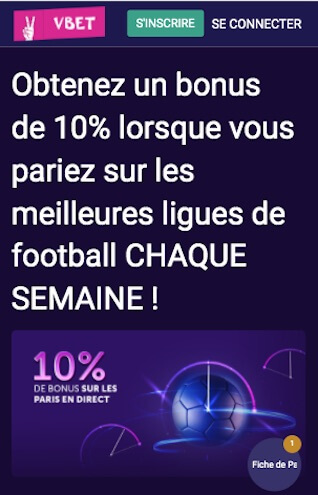 vbet promo 10% live champions league