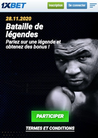 1xbet promo boxe légendes