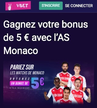 5€ pari gratuit vbet as monaco