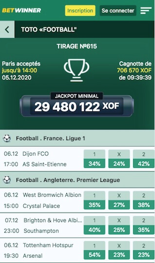 paris toto football betwinner