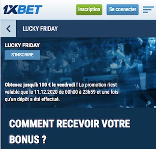 depot vendredi 1xbet bonus