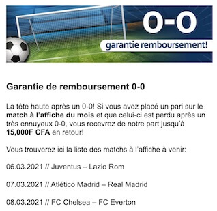 pari remboursé betworld serie a