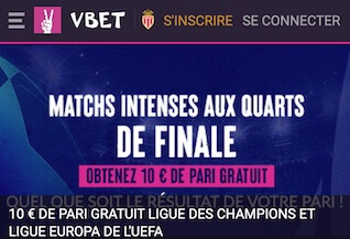 vbet ligue europa freebet quarts