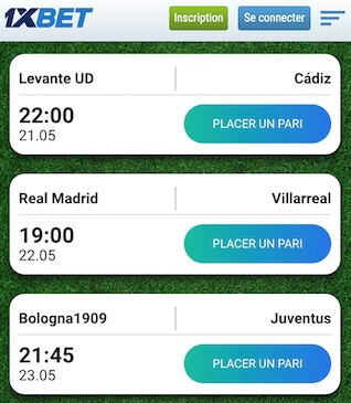 pari remboursé 1xbet real madrid vs villarreal