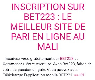 creer un compte bet223 mali