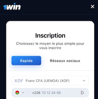 créer un compte 1win burkina