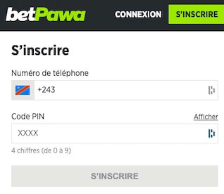 créer compte pawa bet congo rd