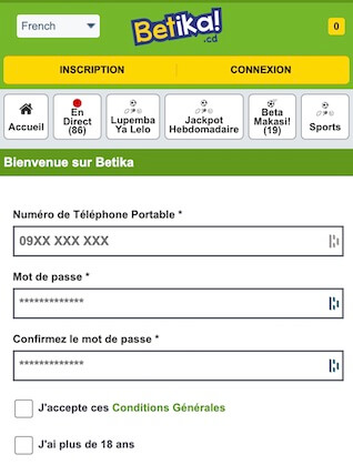 créer un compte betika