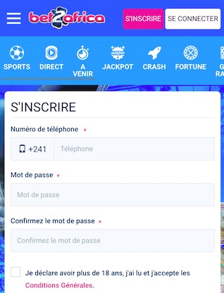 créer compte bet 241 ga
