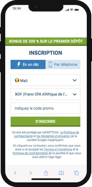 ouverture compte 1xbet mali