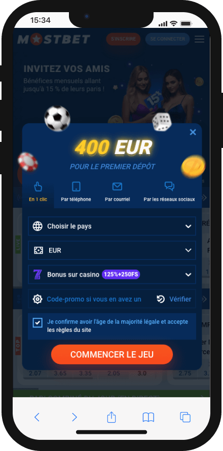 mostbet ouverture du compte