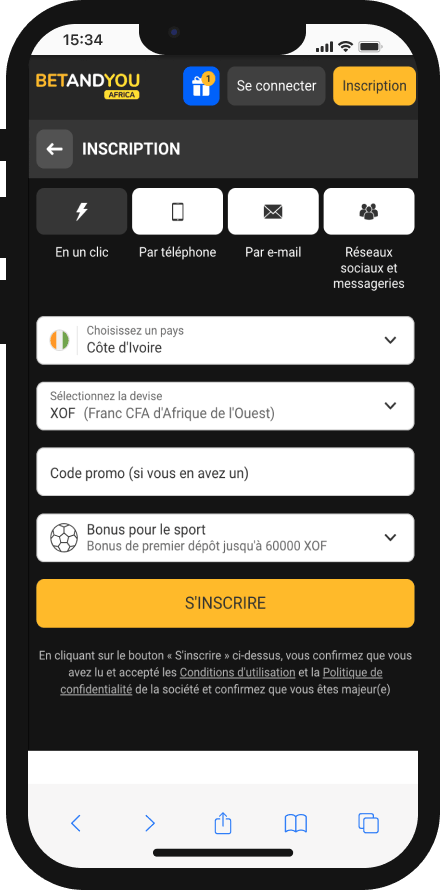 creer un compte sur betandyou rd congo