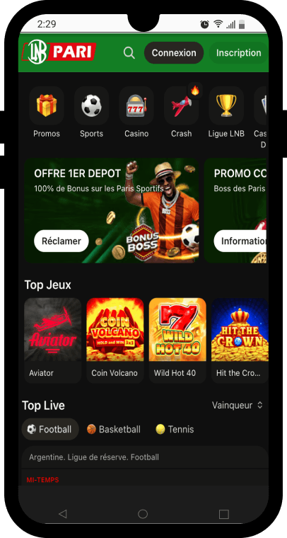 offre de bienvenue lnb paris sportifs au benin